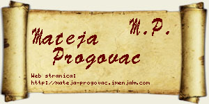 Mateja Progovac vizit kartica